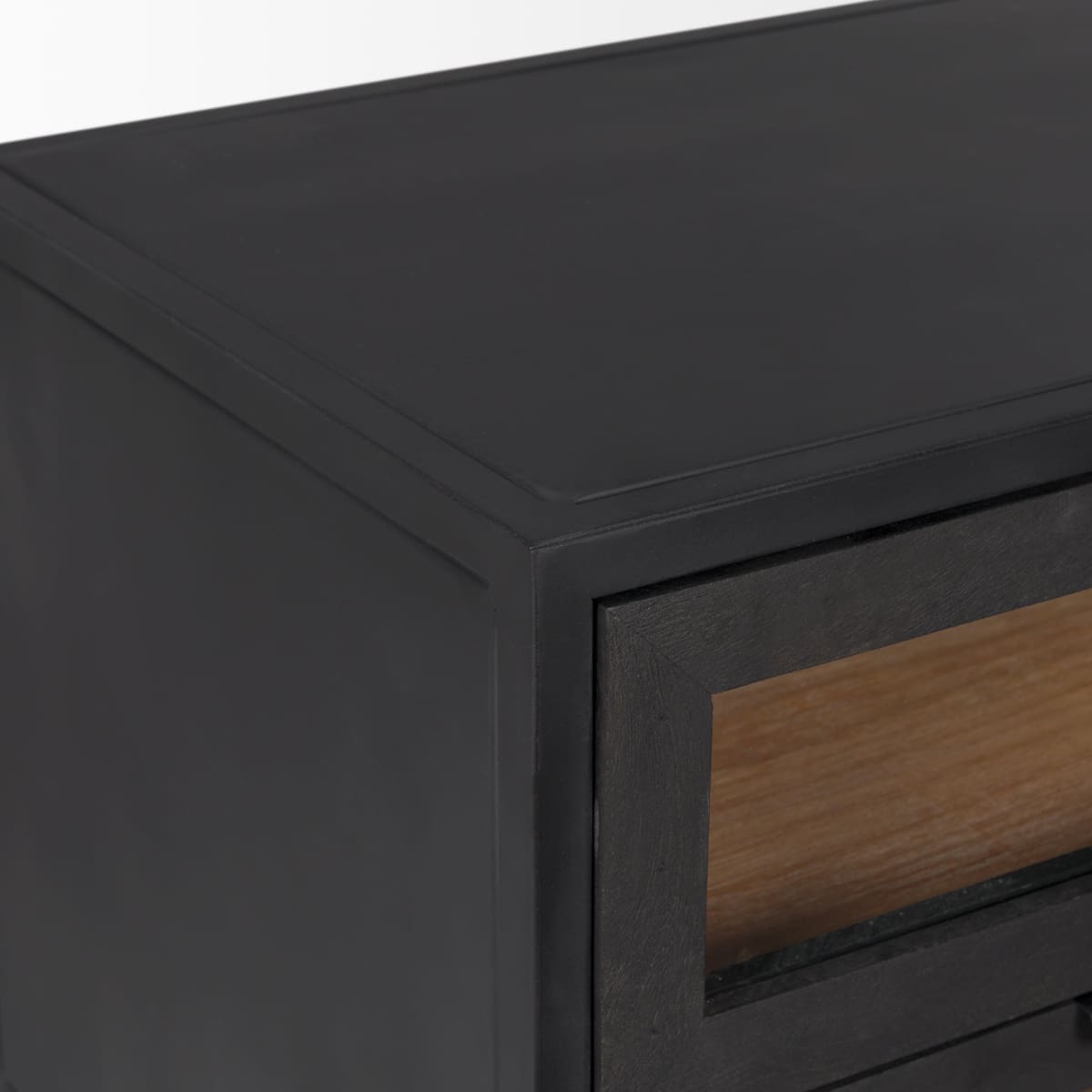 Sloan End Side Table Black & Brown Wood | Black Metal - end-and-side-tables
