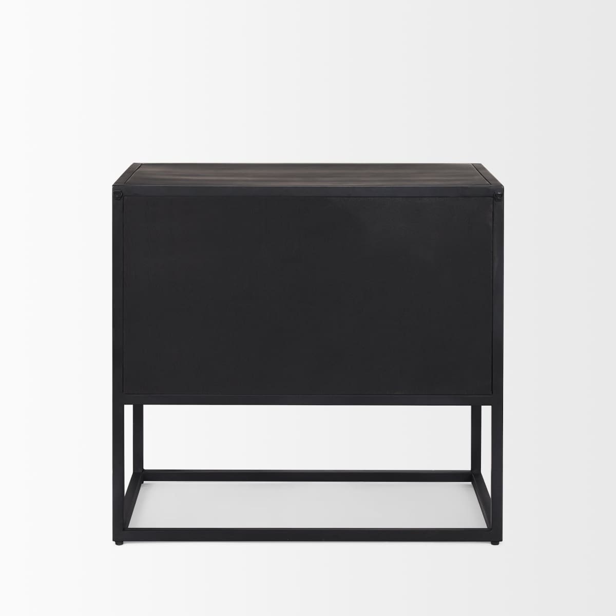 Sloan End Side Table Black & Brown Wood | Black Metal - end-and-side-tables