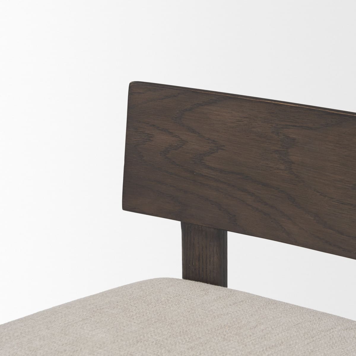 Soren Upholstered Seat Bar Counter Stool Dark Brown Wood | Oatmeal Fabric - bar-stools