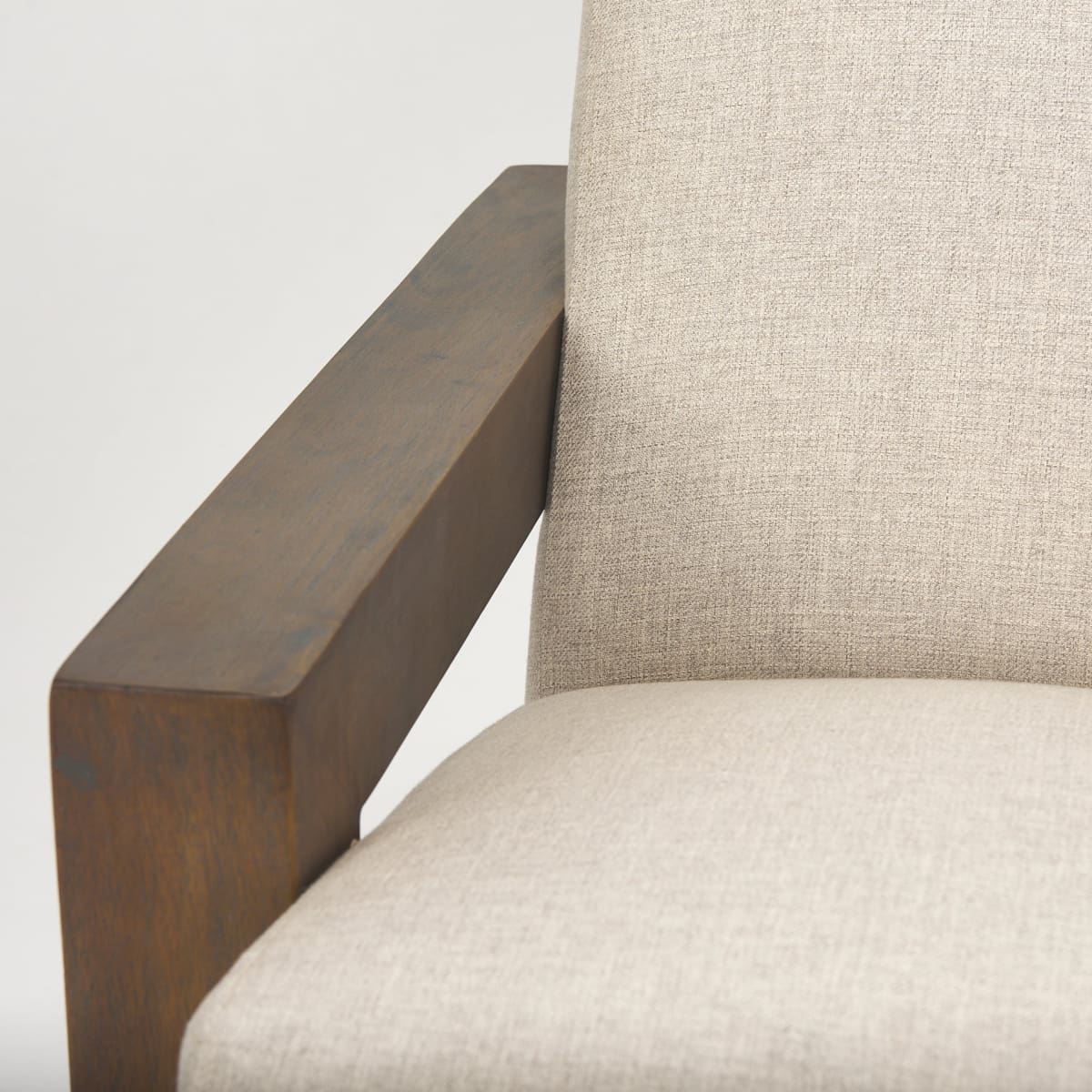 Sovereign Accent Chair Oatmeal Fabric | Medium Brown Wood - accent-chairs