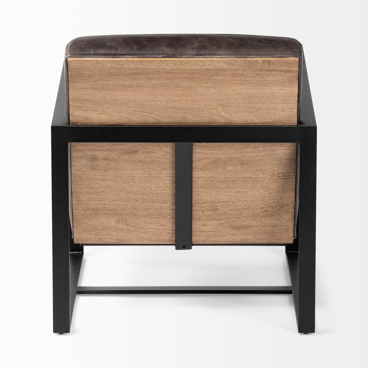 Stamford Leather Accent Chair Black Leather | Black Metal - accent-chairs