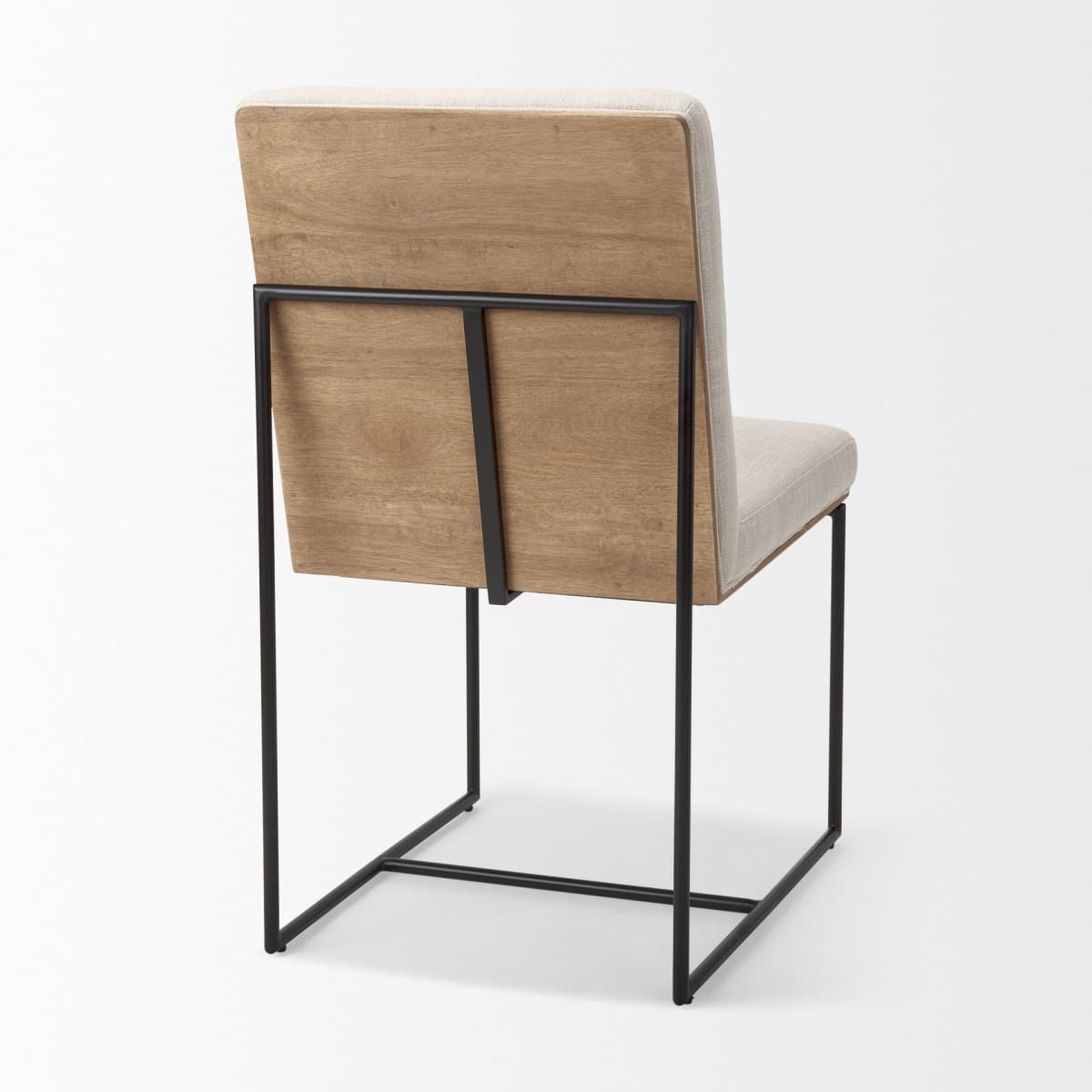 Stamford Upholstered Dining Chair Beige Fabric| Black Metal | Armless - dining-chairs
