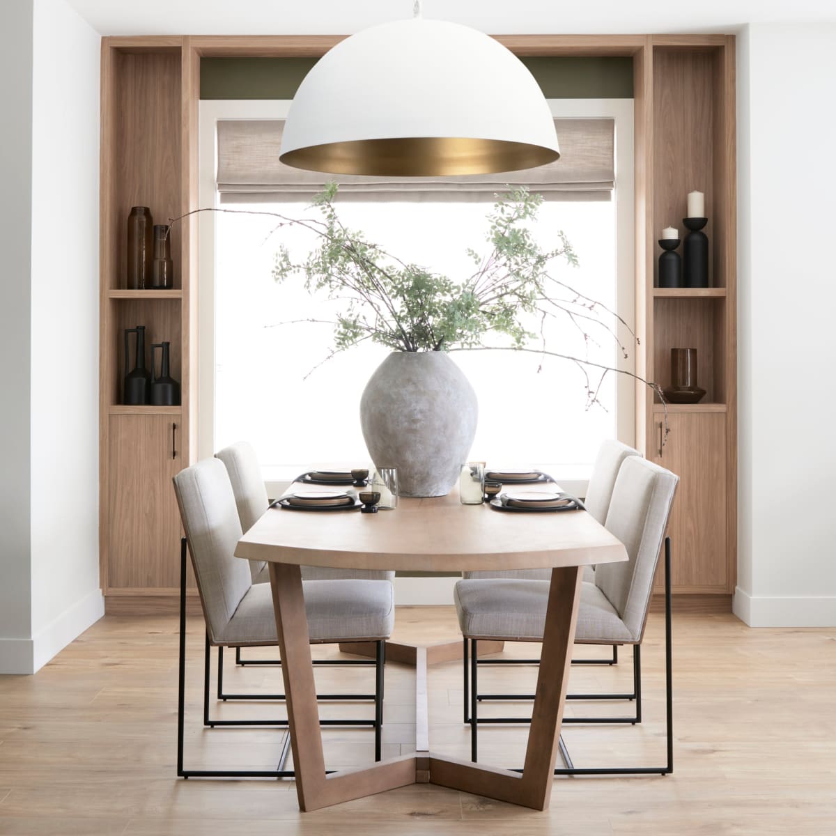 Stamford Upholstered Dining Chair Beige Fabric| Black Metal | Armless - dining-chairs
