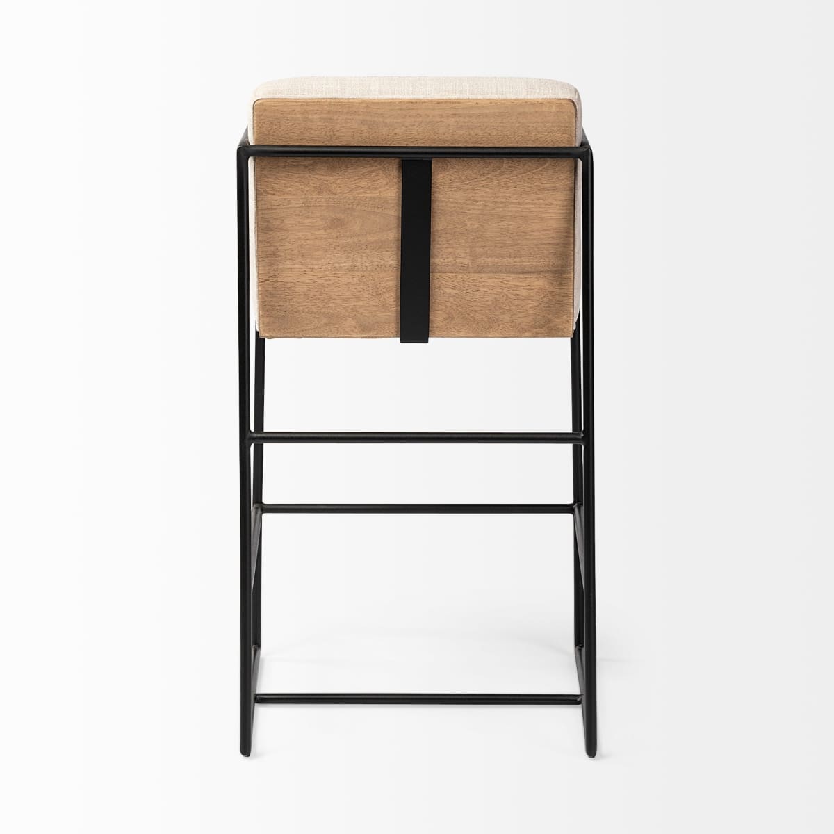 Stamford Upholstered Seat Bar Counter Stool Beige Fabric | Black Metal | Counter - bar-stools