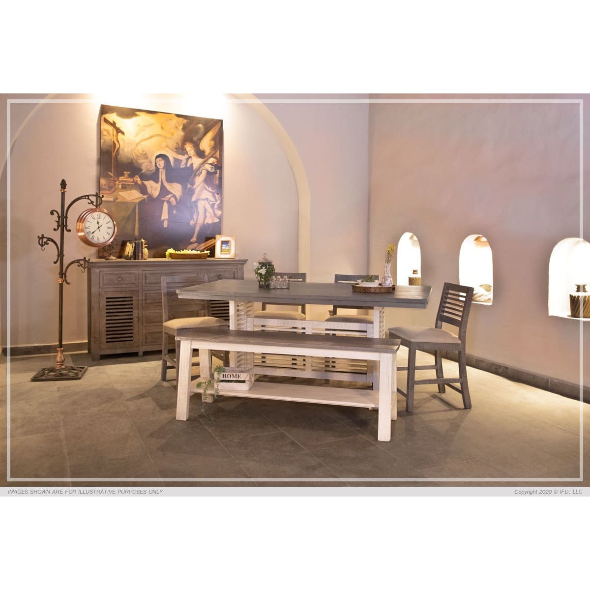 Stone 6pc Counter Height Set - 78-3/4 x 39-1/4 x 33-1/4 - DININGCOUNTERHEIGHT