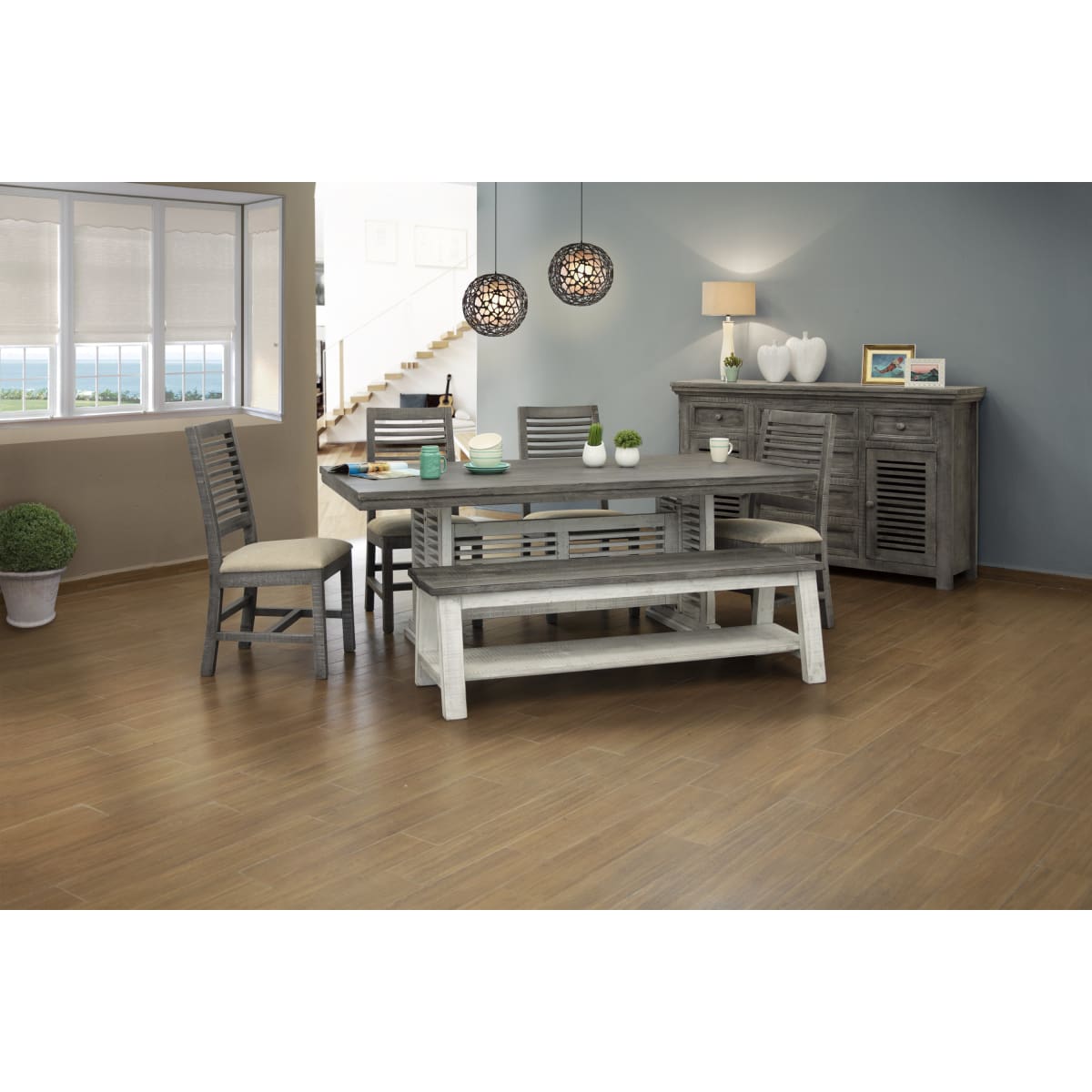 Stone Color Rectangular Dining Table - DININGCOUNTERHEIGHT