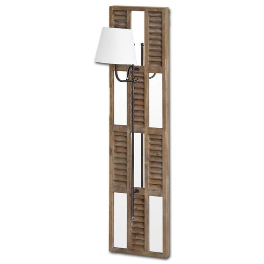 Stoyo Wall Sconce Brown Wood | White Shade - wall-fixtures