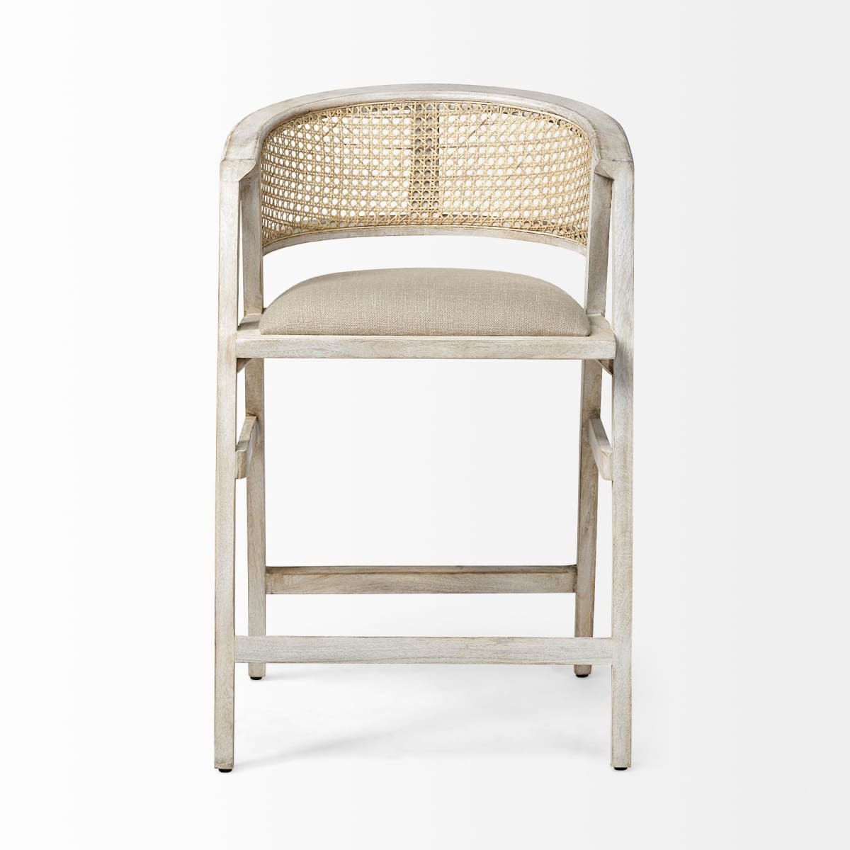 Tabitha Upholstered Seat Bar Counter Stool Beige Fabric | Blonde Wood | Counter - bar-stools