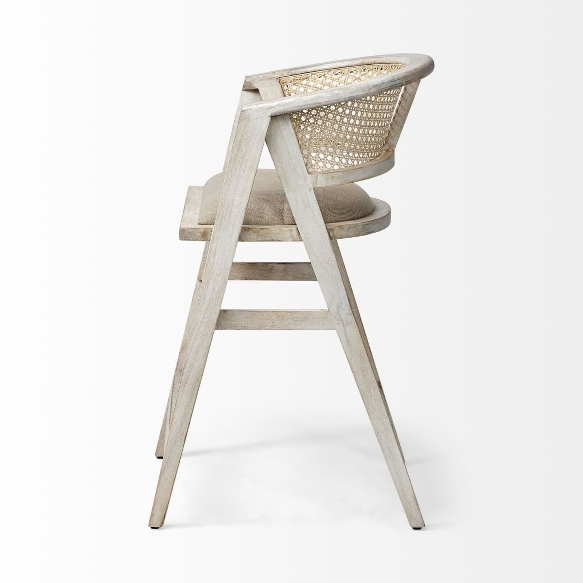 Tabitha Upholstered Seat Bar Counter Stool Beige Fabric | Blonde Wood | Counter - bar-stools