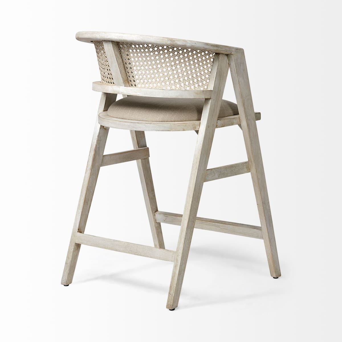 Tabitha Upholstered Seat Bar Counter Stool Beige Fabric | Blonde Wood | Counter - bar-stools