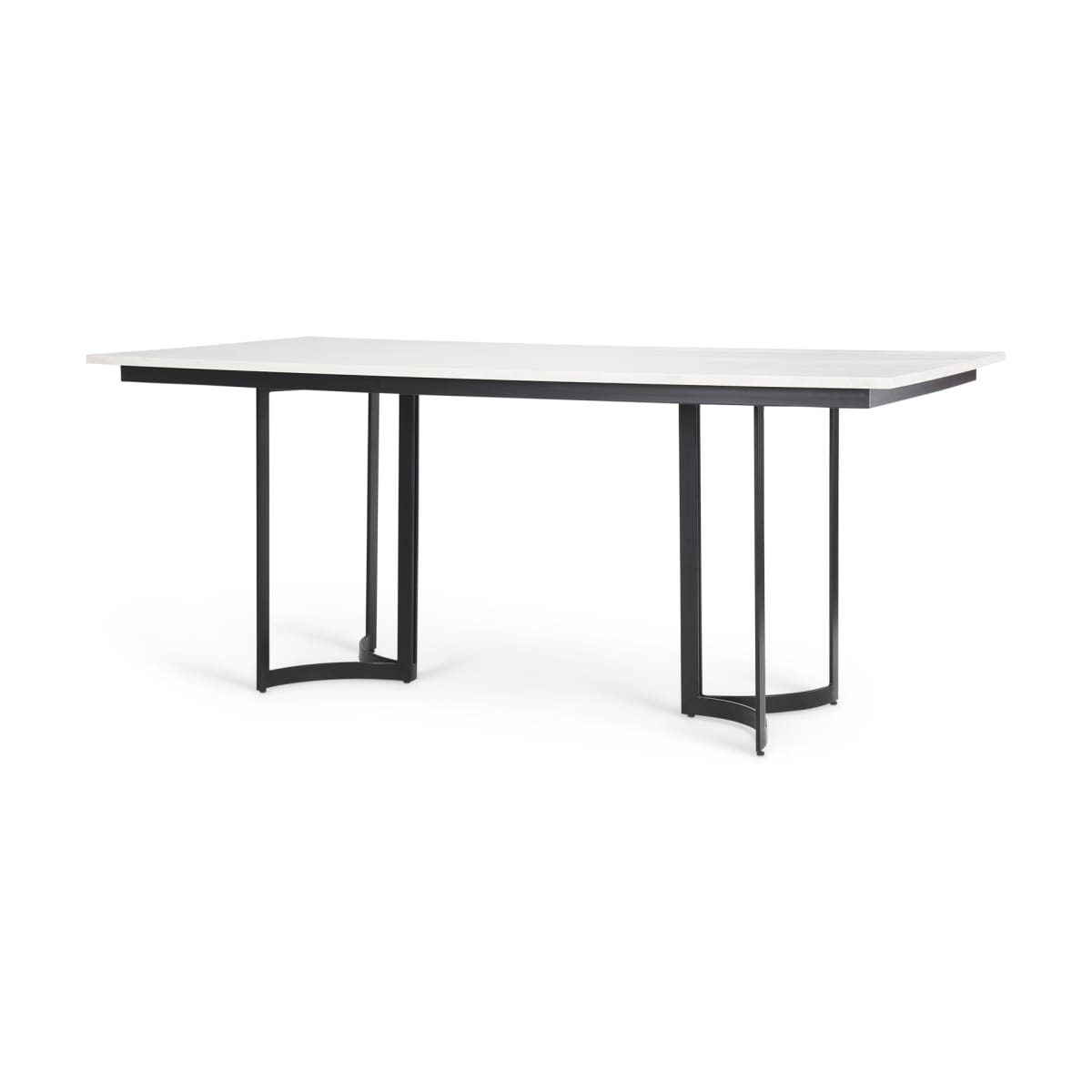 Tanner Rectangle Dining Table White Marble | Black Metal | Rectangle - dining-table
