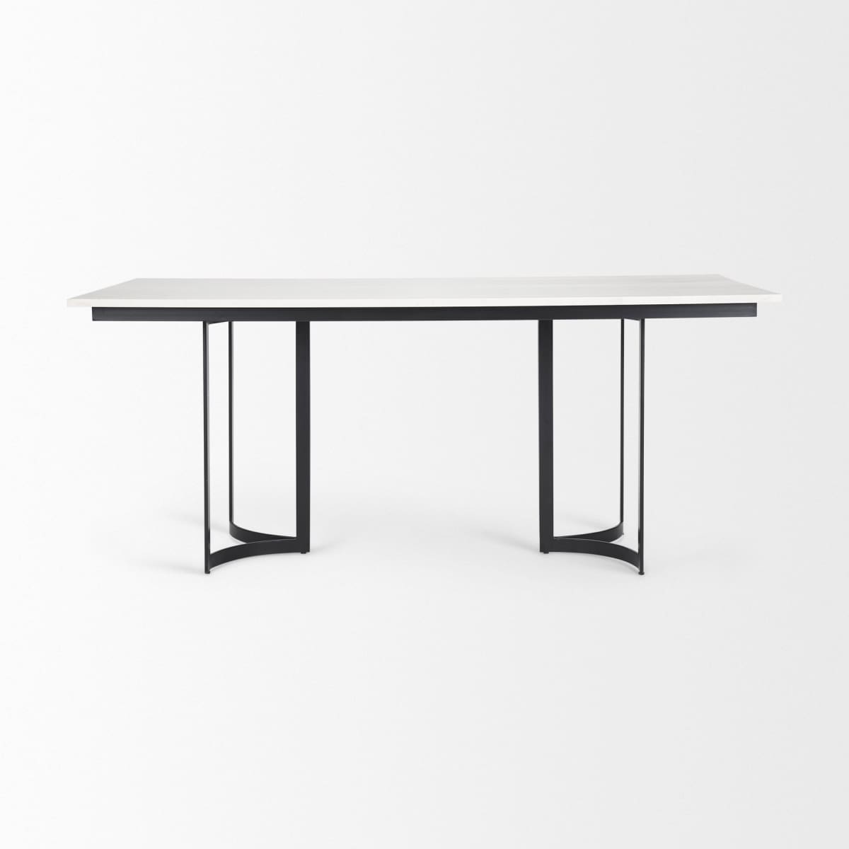 Tanner Rectangle Dining Table White Marble | Black Metal | Rectangle - dining-table