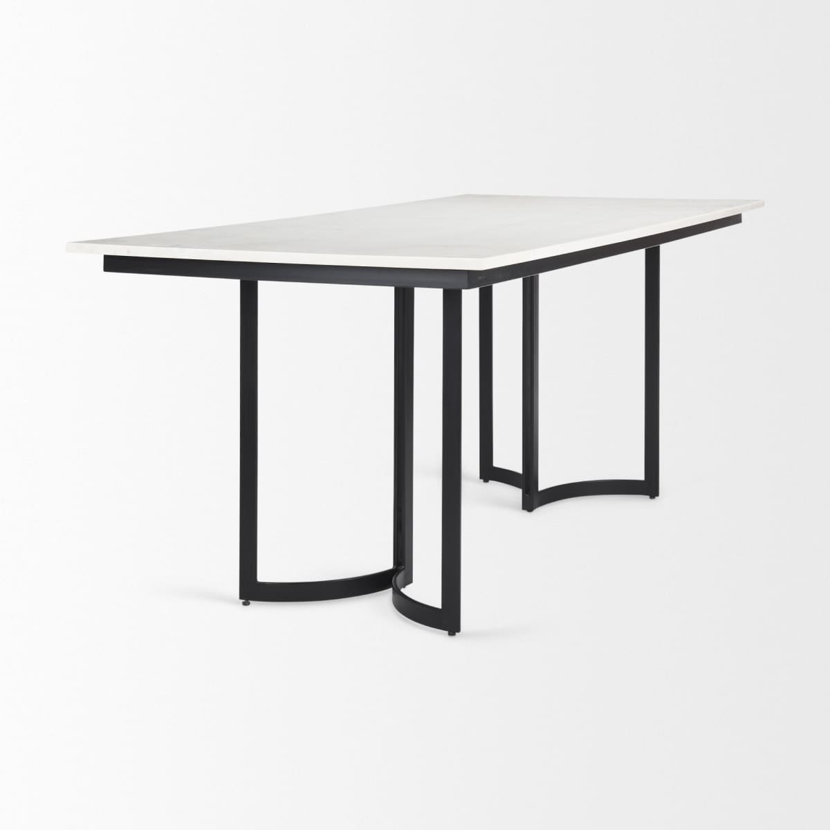 Tanner Rectangle Dining Table White Marble | Black Metal | Rectangle - dining-table