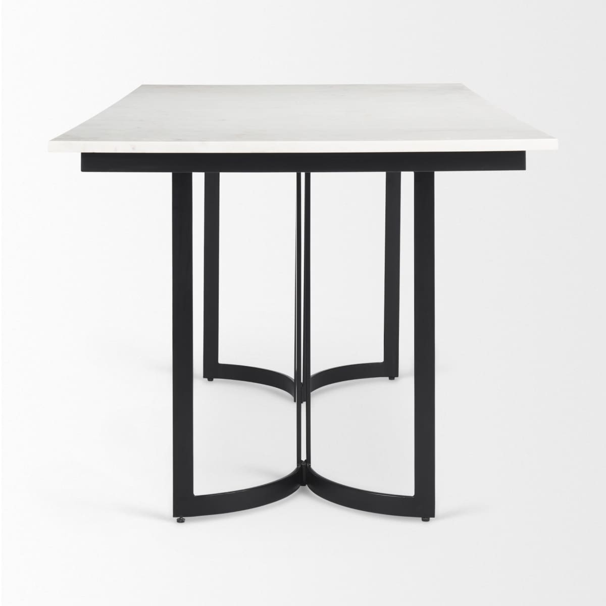 Tanner Rectangle Dining Table White Marble | Black Metal | Rectangle - dining-table