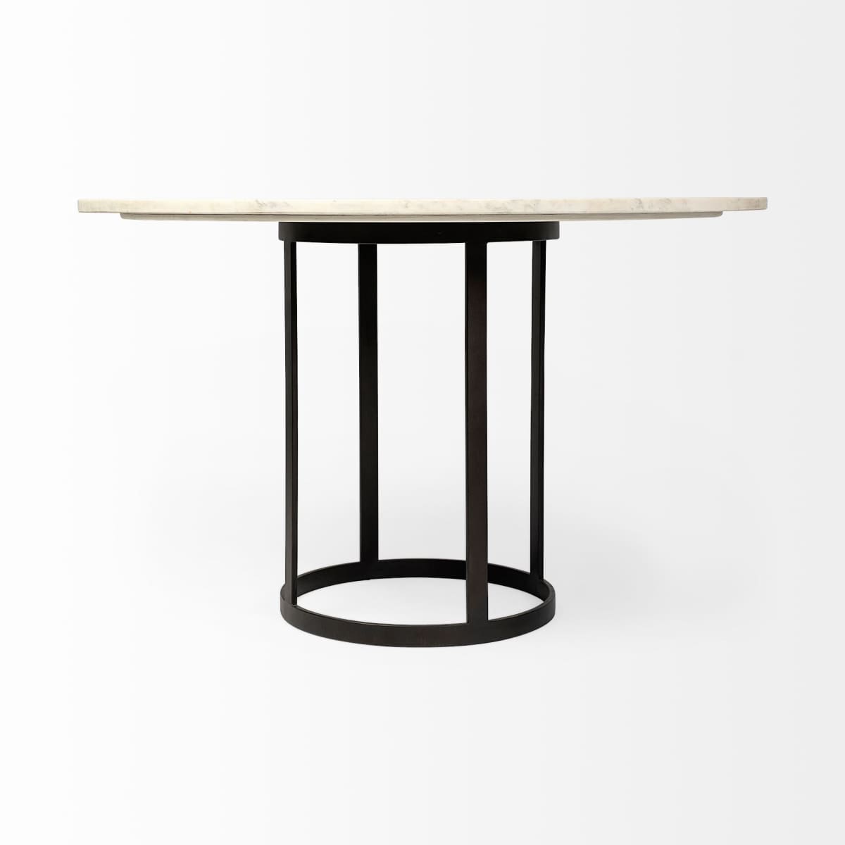 Tanner Round Dining Table White Marble | Black Metal | Round - dining-table