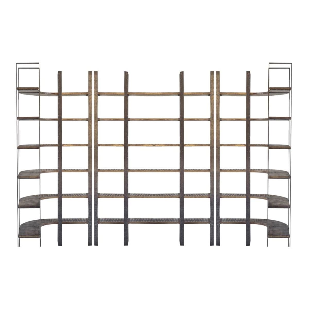 Taunton Shelving Unit Brown Wood | Black Metal - shelving
