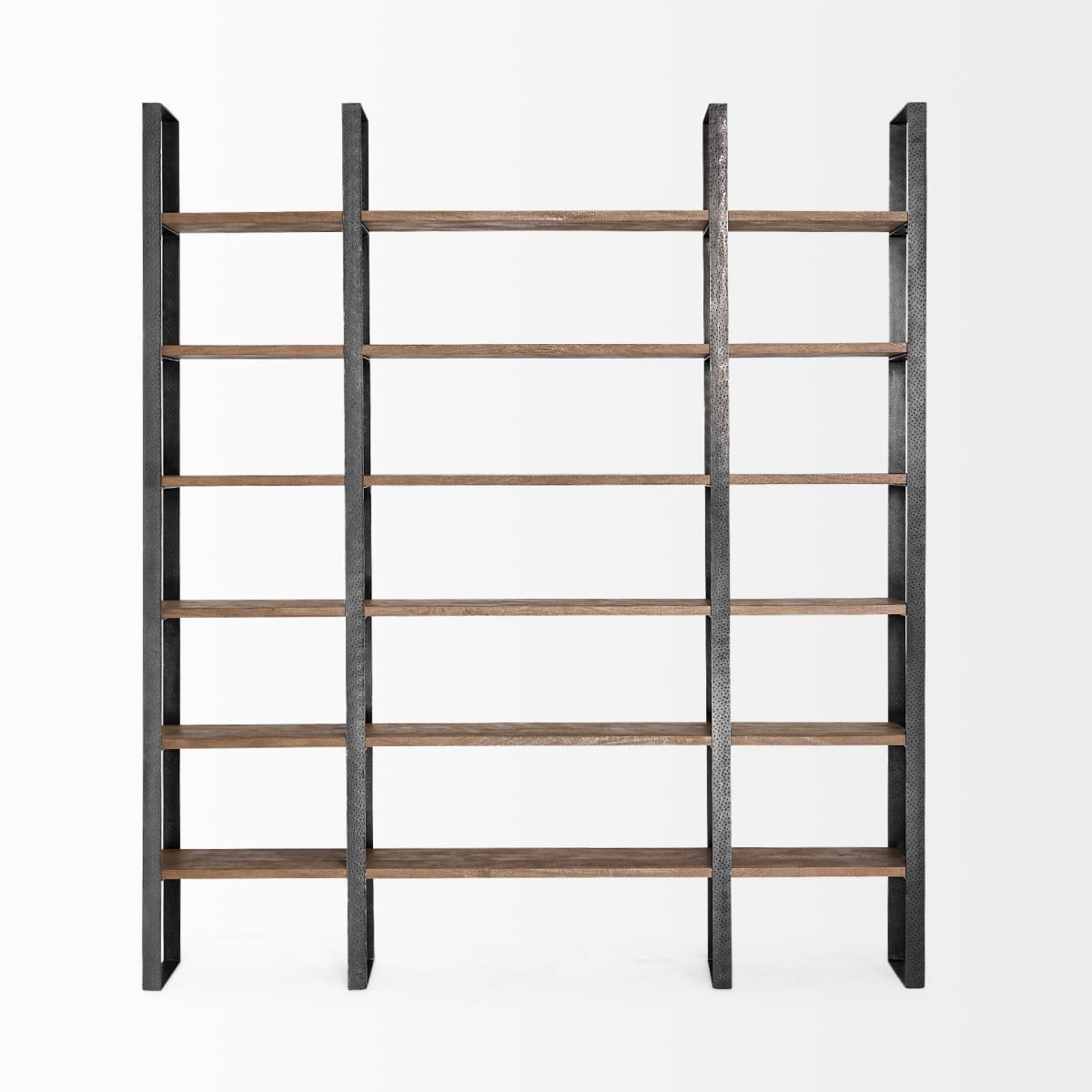 Taunton Shelving Unit Dark Brown Wood | Black Metal - shelving