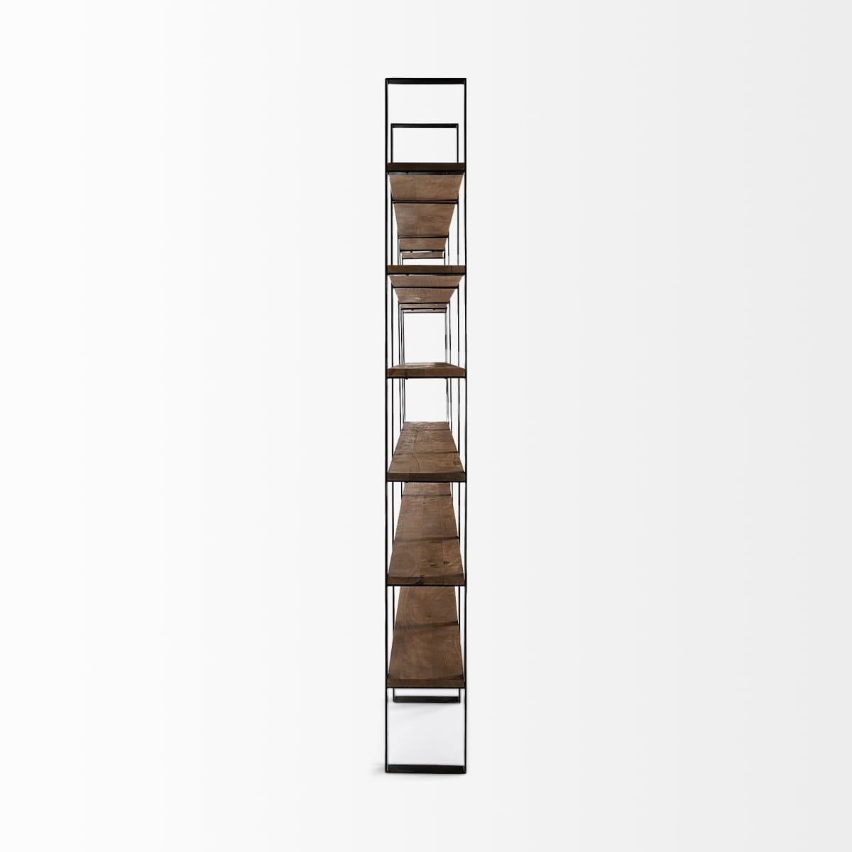 Taunton Shelving Unit Dark Brown Wood | Black Metal - shelving