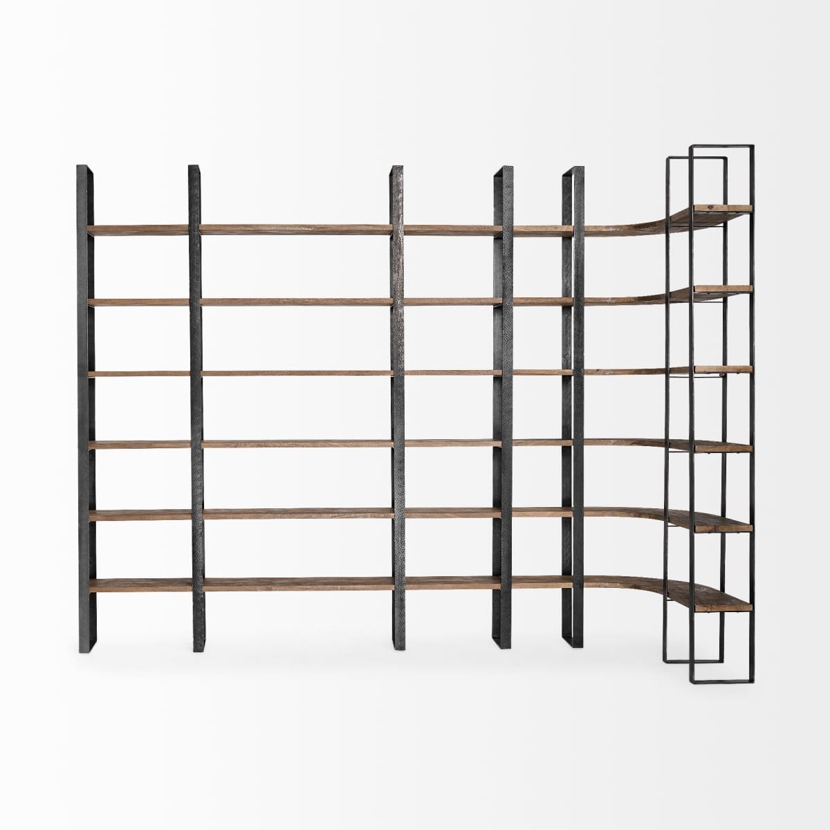 Taunton Shelving Unit Dark Brown Wood | Black Metal - shelving