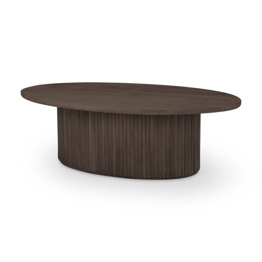 Terra Oval Coffee Table Dark Brown Wood - coffee-tables