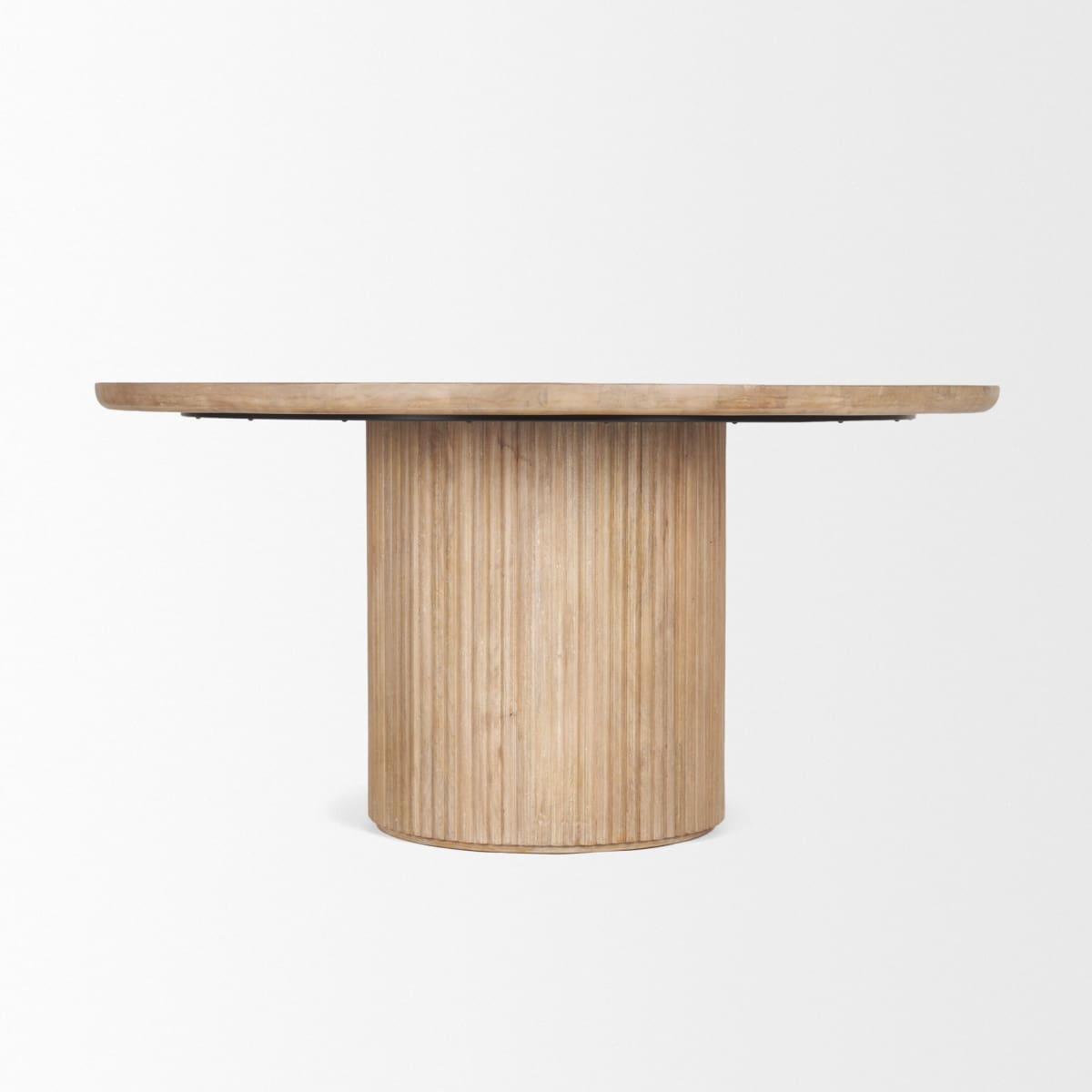 Terra Round Dining Table Light Brown Wood - dining-table