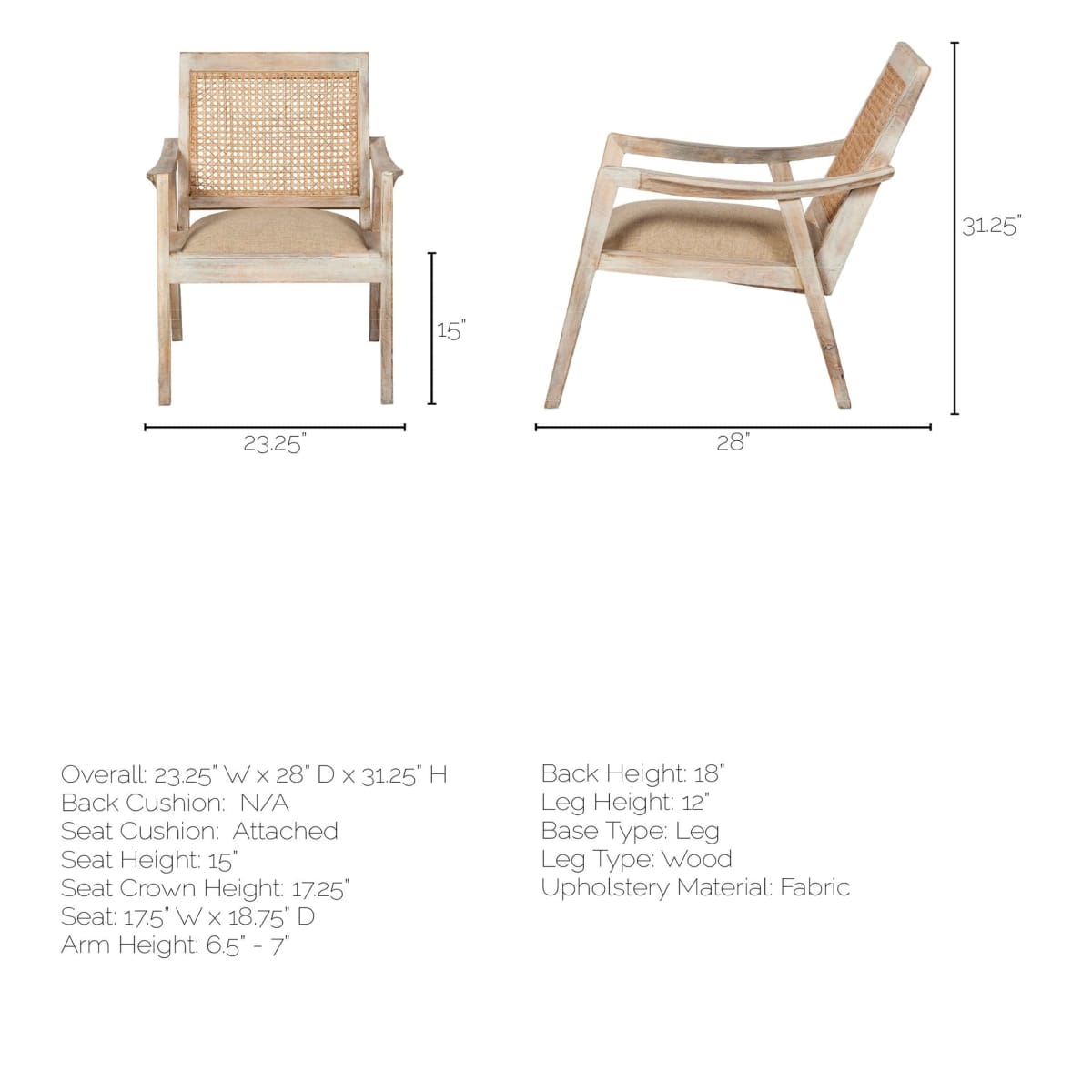 Teryn Accent Chair Cream Linen | Natural Wood - accent-chairs