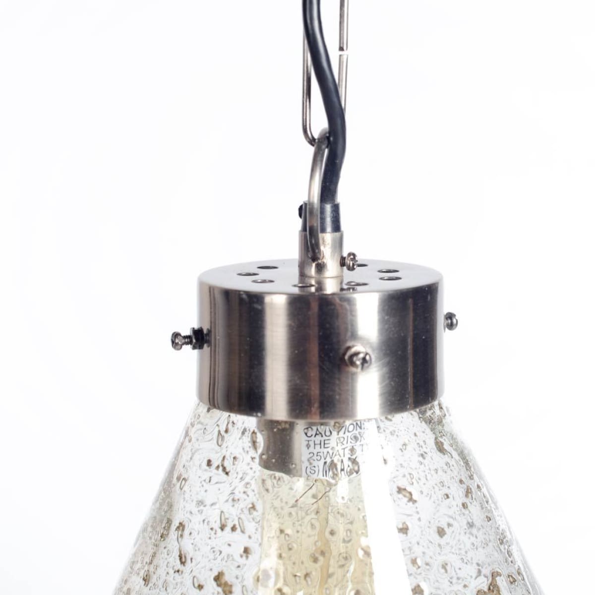 Thurlow Pendant Light Seeded Glass | Silver Metal - pendant-light