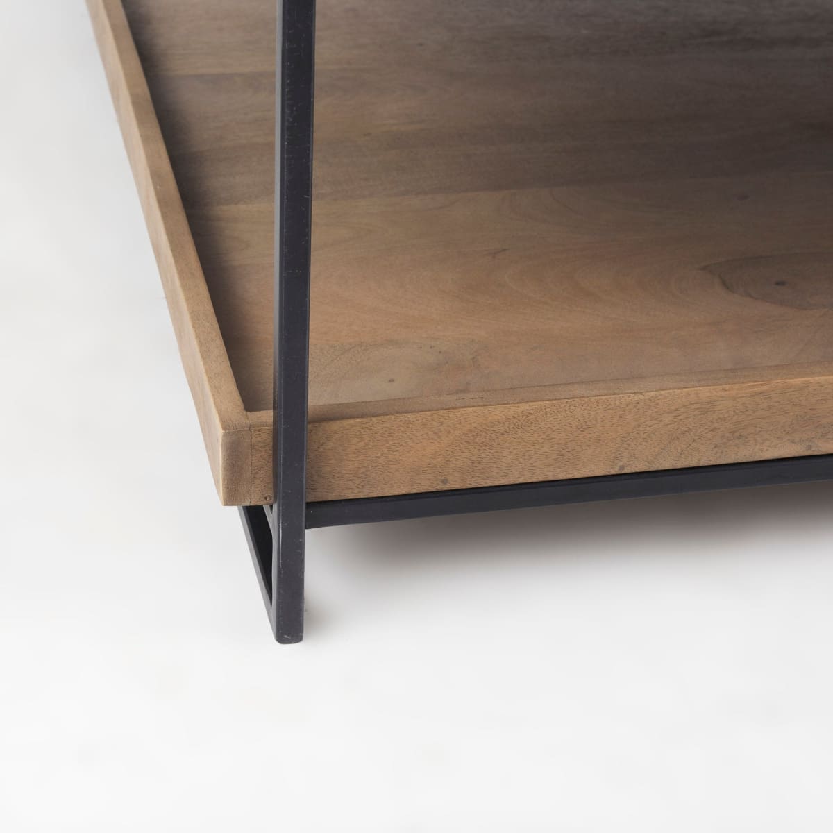 Trey Coffee Table Brown Wood | Black Metal - coffee-tables