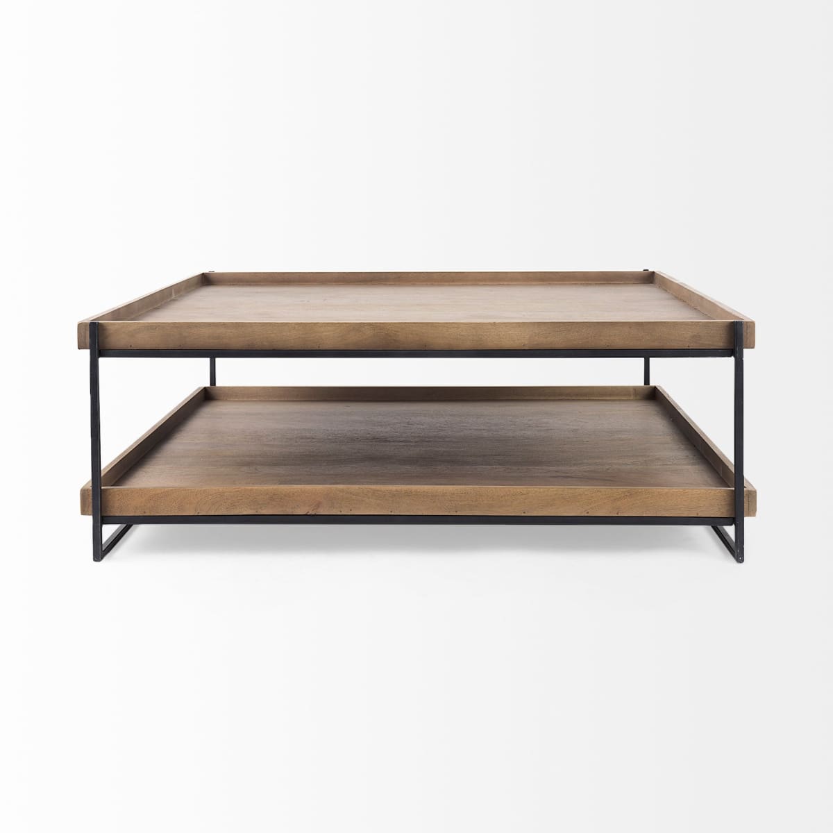 Trey Coffee Table Brown Wood | Black Metal - coffee-tables