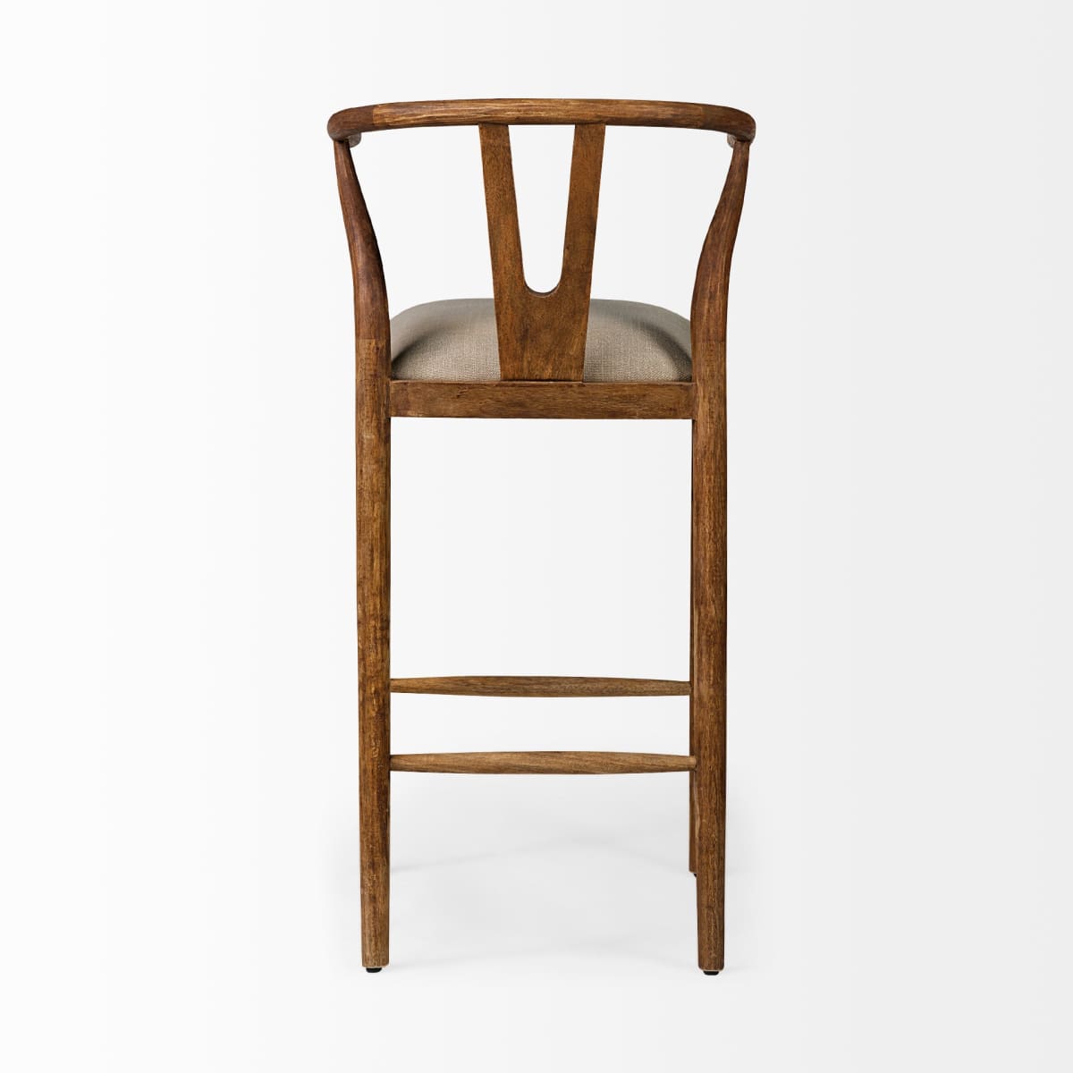 Trixie Bar Counter Stool Cream Fabric | Brown Wood | Bar - bar-stools