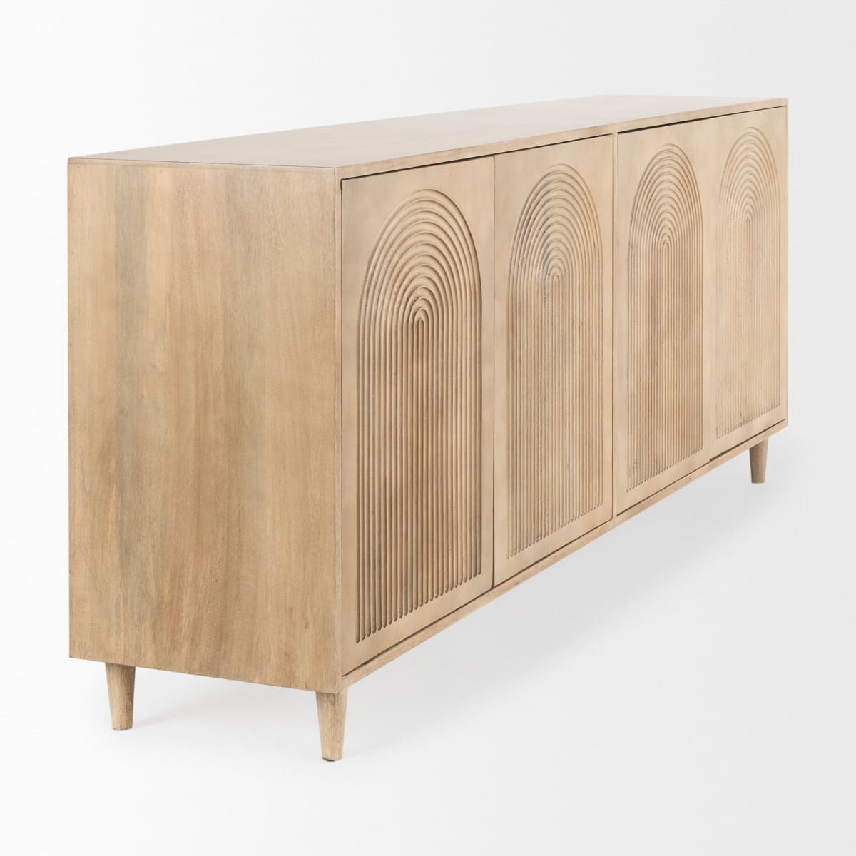 Tucker Sideboard Light Brown Wood | 4 Door - sideboards-and-buffets