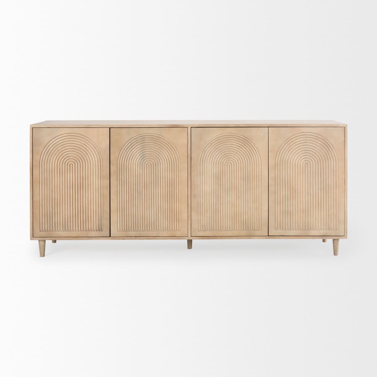 Tucker Sideboard Light Brown Wood | 4 Door - sideboards-and-buffets