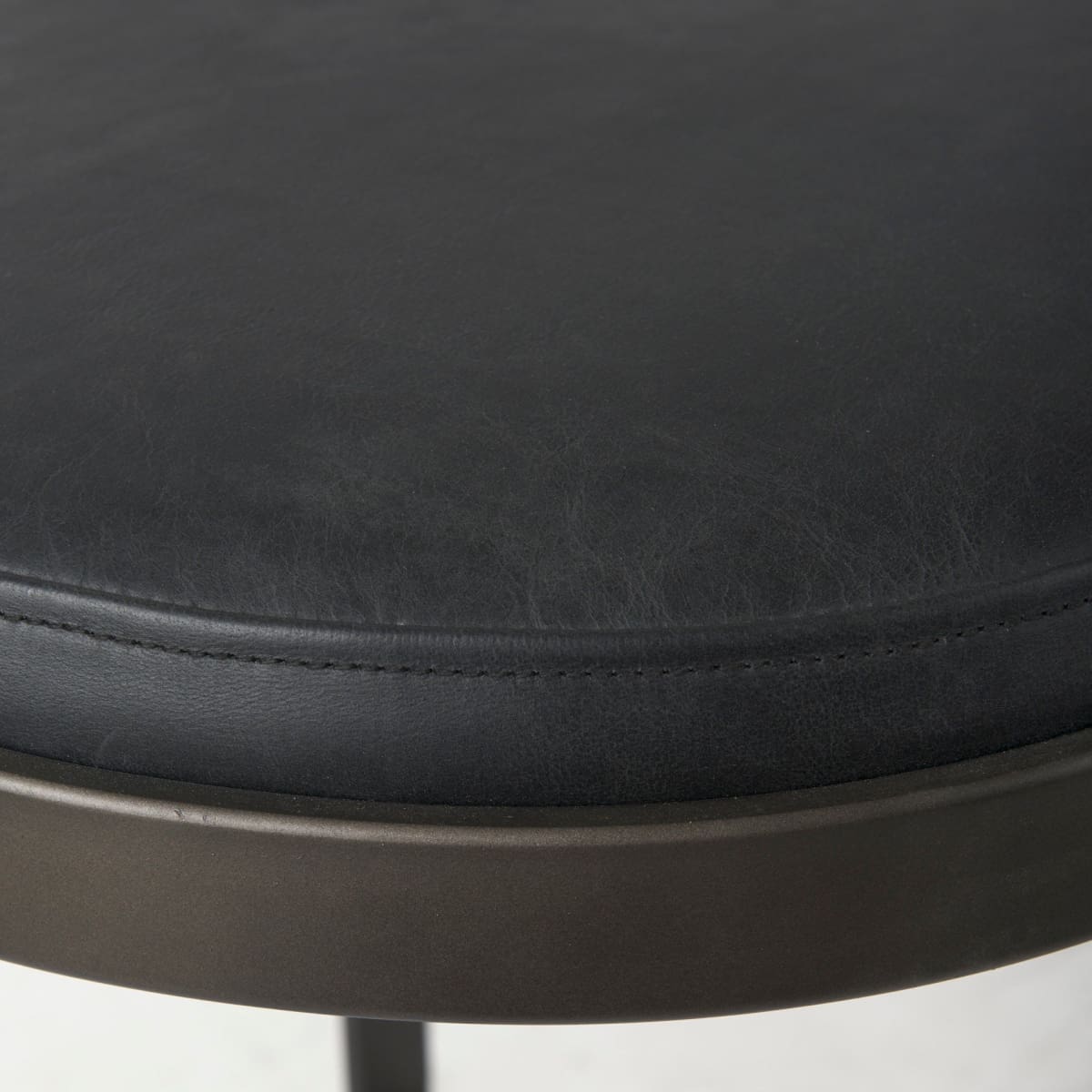 Tyson Leather Seat Bar Counter Stool Black Leather | Black Metal | Bar - bar-stools