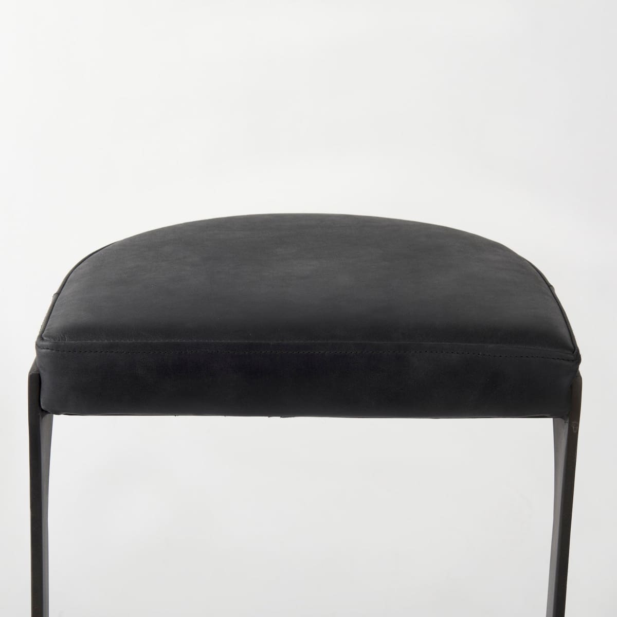 Tyson Leather Seat Bar Counter Stool Black Leather | Black Metal | Bar - bar-stools