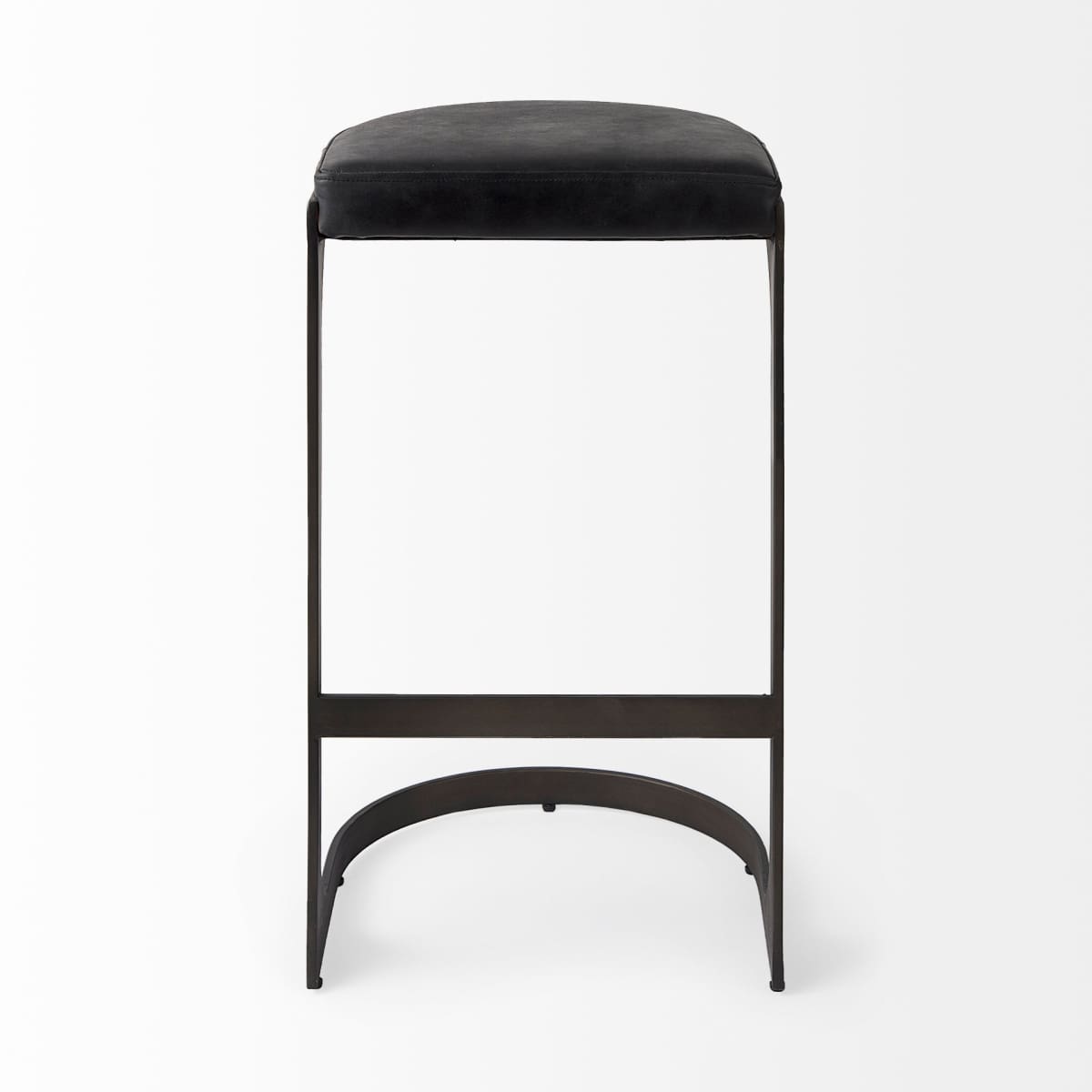 Tyson Leather Seat Bar Counter Stool Black Leather | Black Metal | Bar - bar-stools