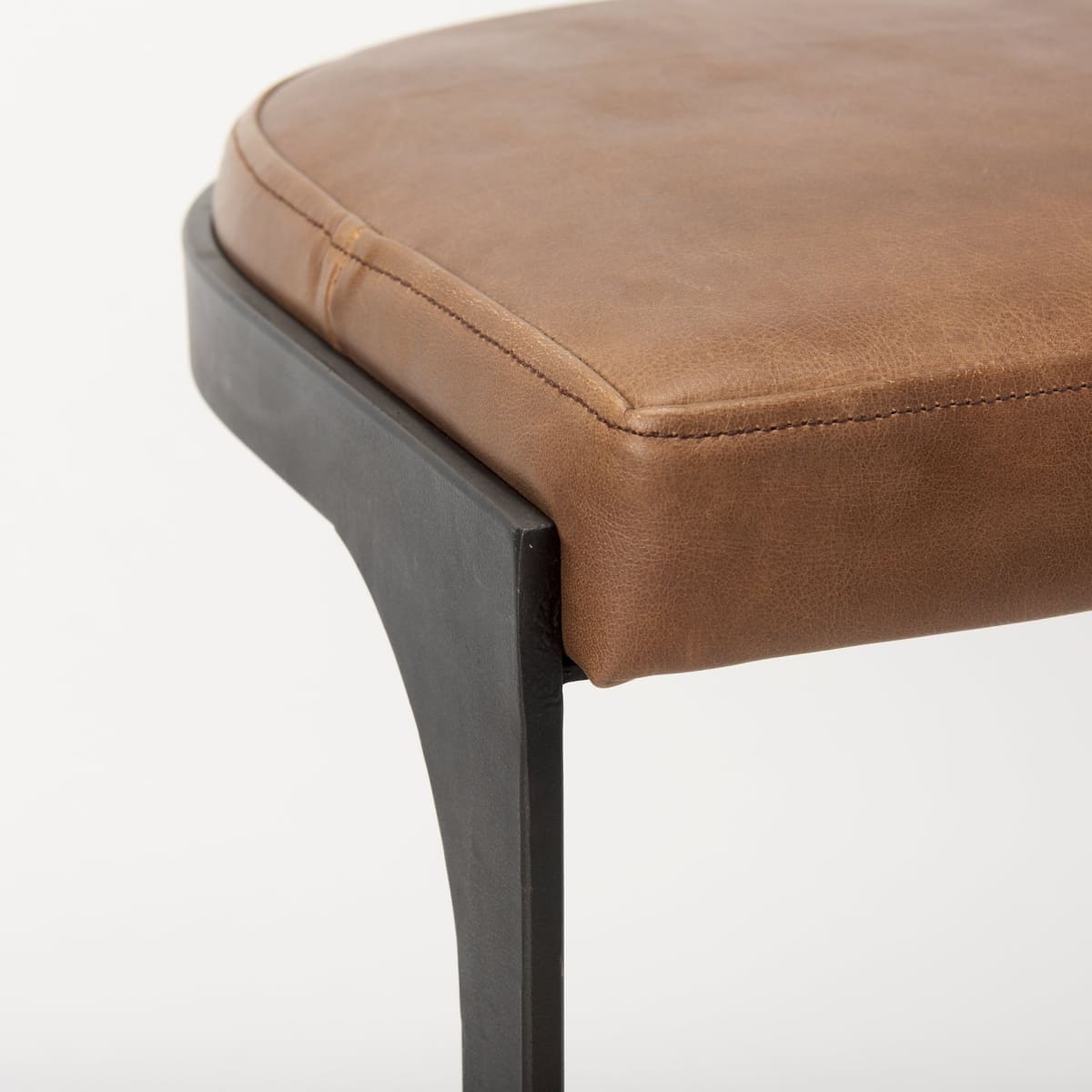 Tyson Leather Seat Bar Counter Stool Brown Leather | Black Metal | Counter - bar-stools