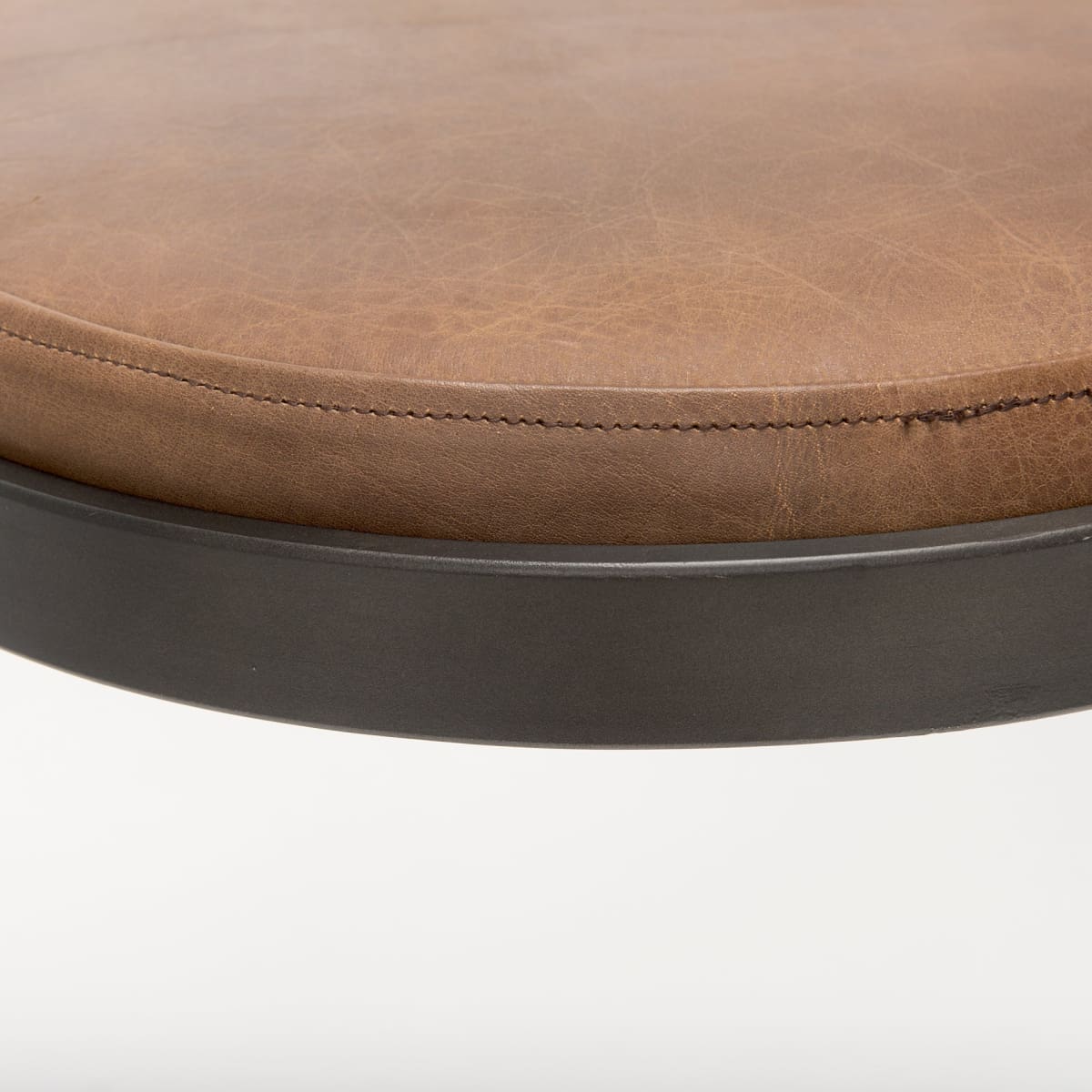 Tyson Leather Seat Bar Counter Stool Brown Leather | Black Metal | Bar - bar-stools