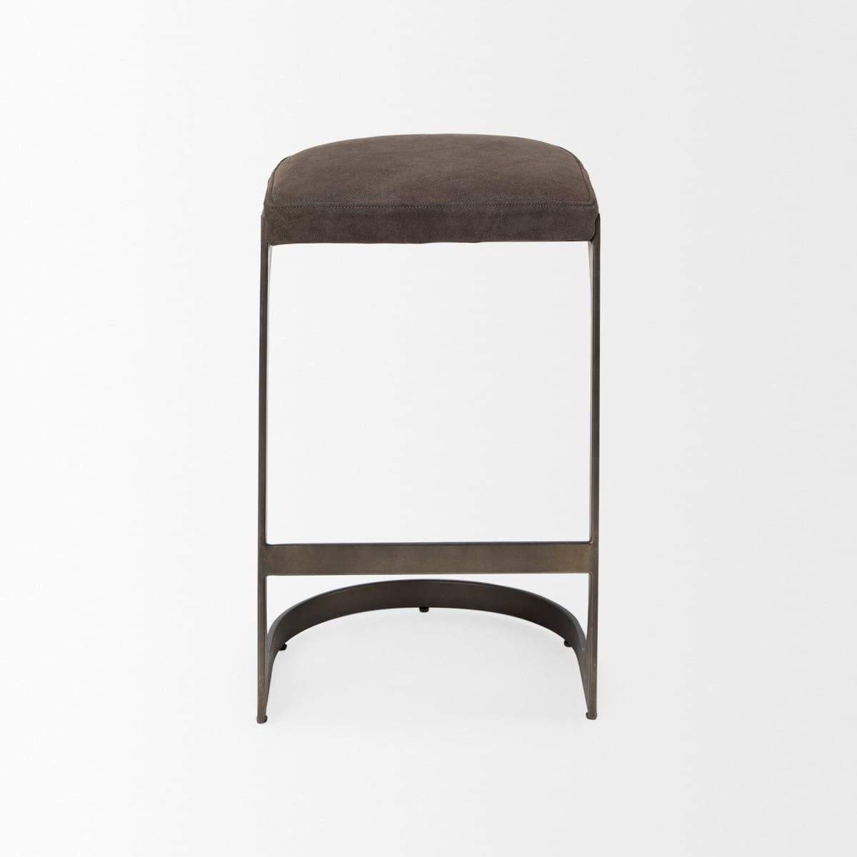Tyson Upholstered Seat Bar Counter Stool Brown/Gray Suede | Black Metal | Counter - bar-stools