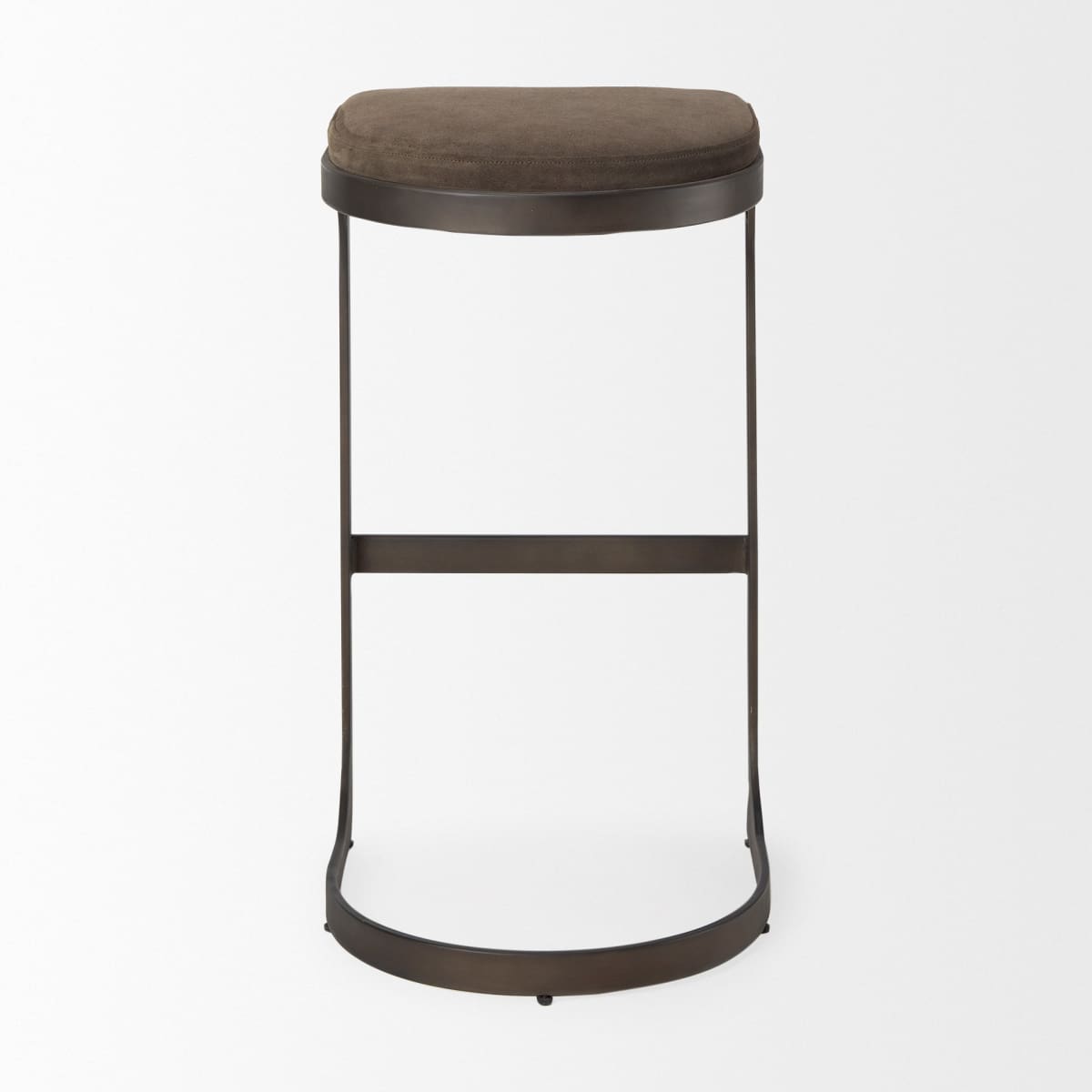 Tyson Upholstered Seat Bar Counter Stool Brown/Gray Suede | Black Metal | Bar - bar-stools