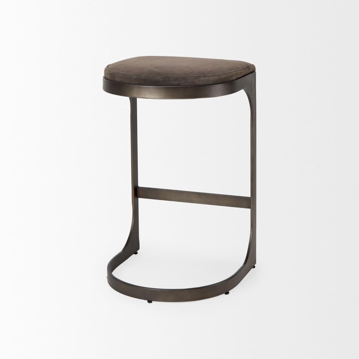 Tyson Upholstered Seat Bar Counter Stool Brown/Gray Suede | Black Metal | Counter - bar-stools