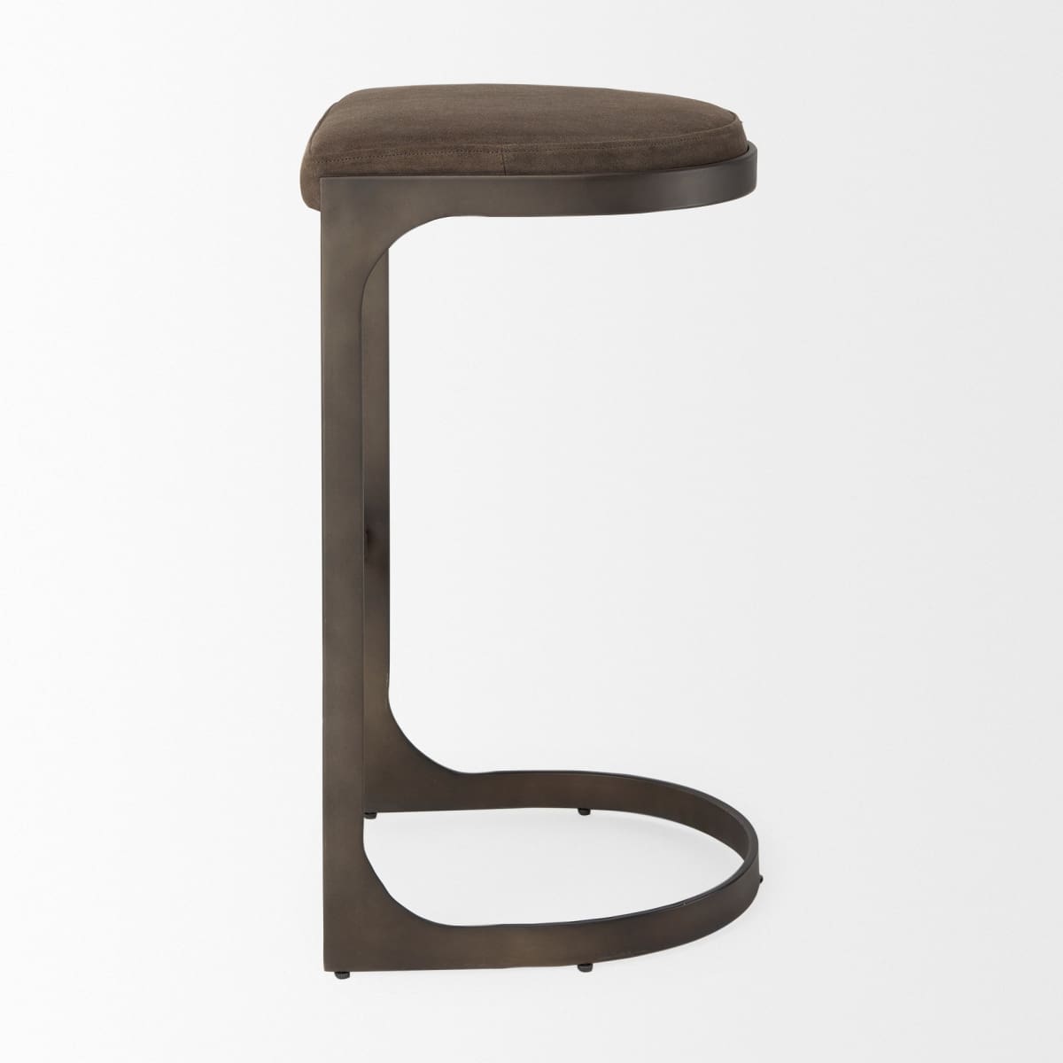 Tyson Upholstered Seat Bar Counter Stool Brown/Gray Suede | Black Metal | Bar - bar-stools