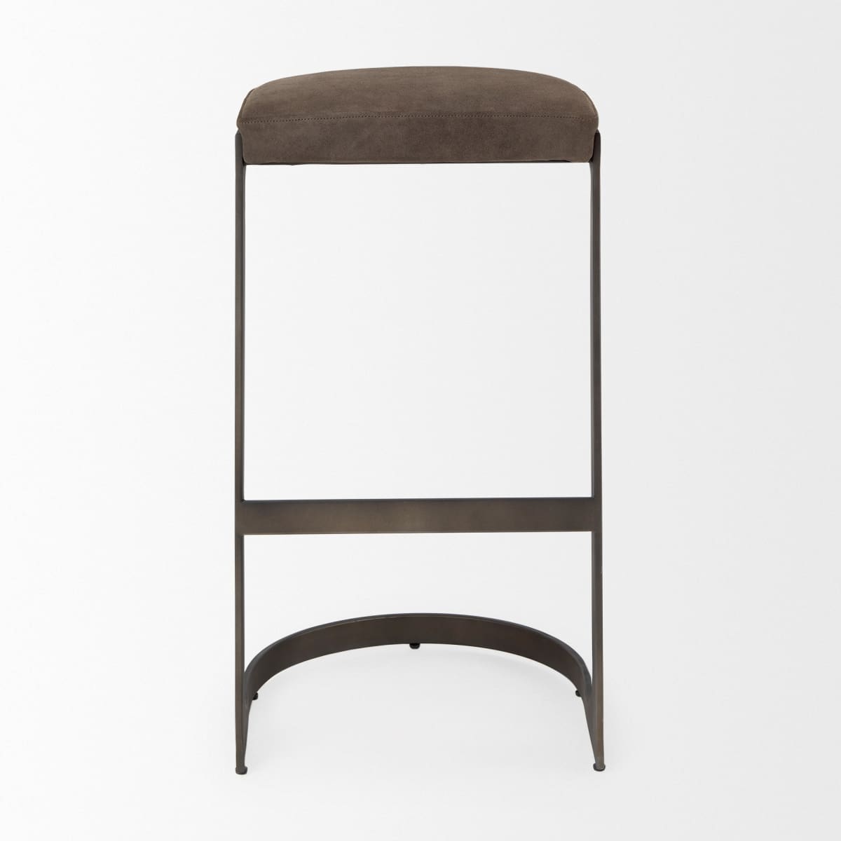 Tyson Upholstered Seat Bar Counter Stool Brown/Gray Suede | Black Metal | Bar - bar-stools