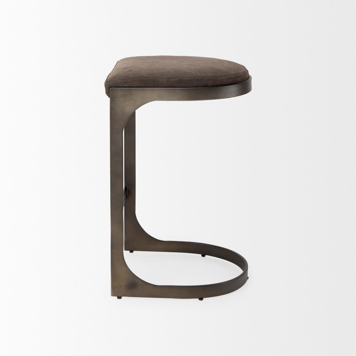 Tyson Upholstered Seat Bar Counter Stool Brown/Gray Suede | Black Metal | Counter - bar-stools
