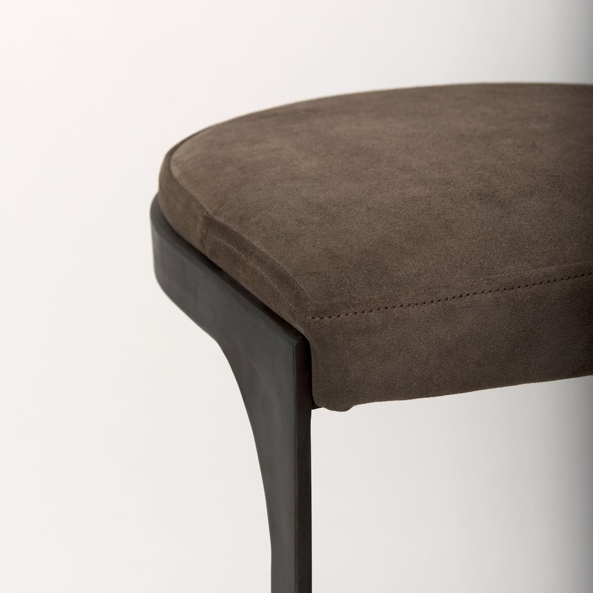 Tyson Upholstered Seat Bar Counter Stool Brown/Gray Suede | Black Metal | Bar - bar-stools