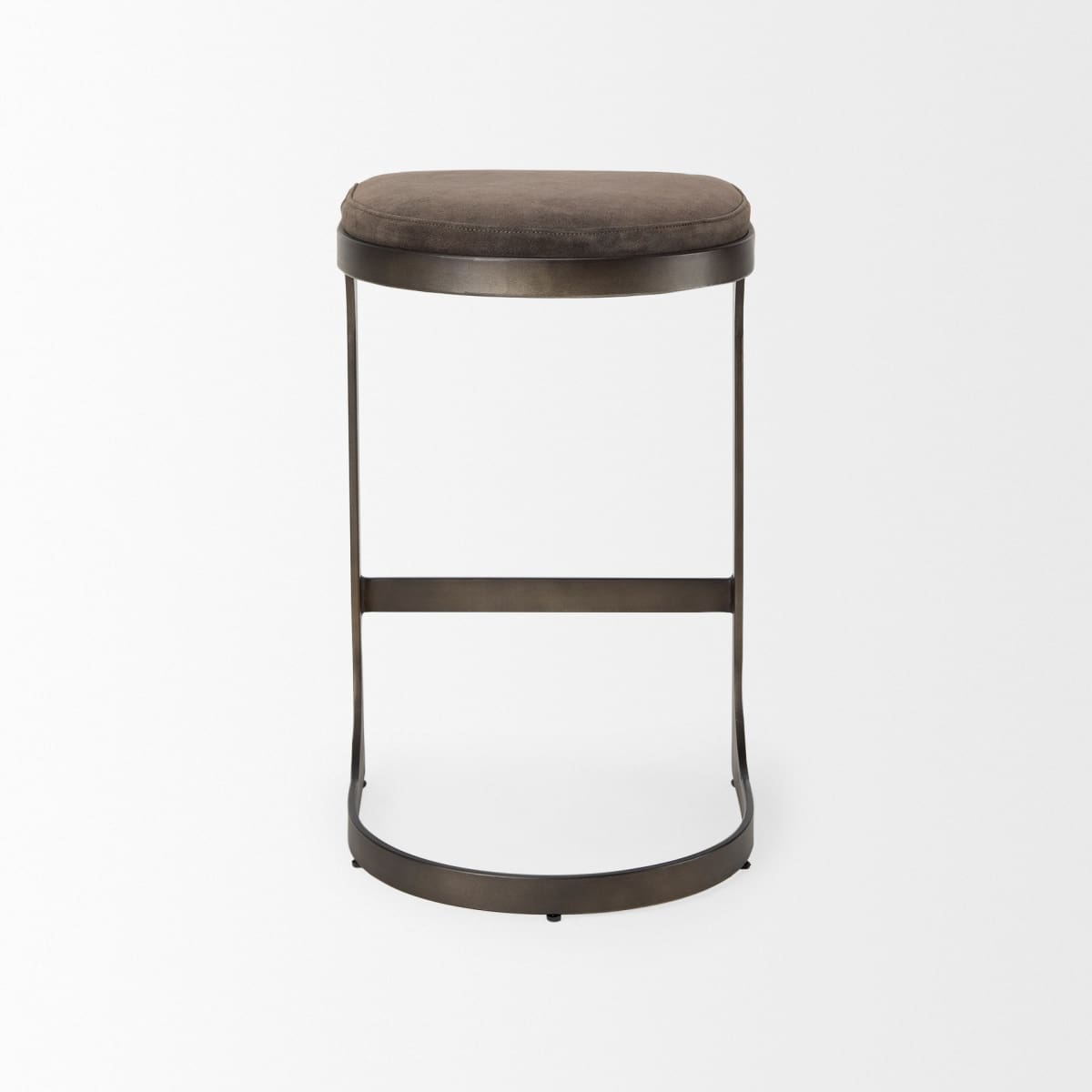 Tyson Upholstered Seat Bar Counter Stool Brown/Gray Suede | Black Metal | Counter - bar-stools