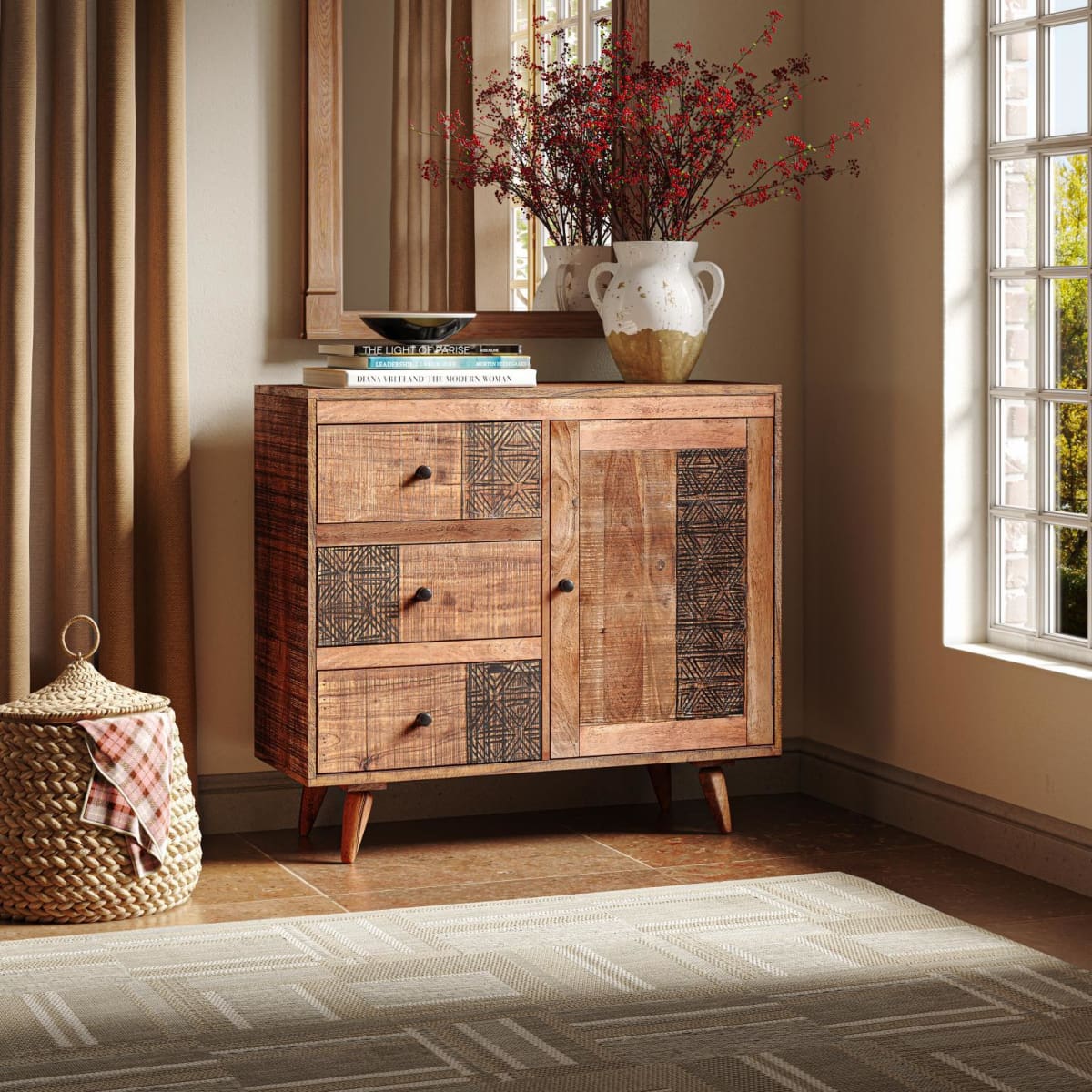 Urban Village 1 Door Accent Chest - 37.5X14X33 - accent cabinet
