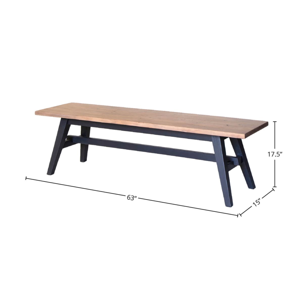 Viva Dining Bench - Sundried Wheat - Matte Black - lh-import-dining-benches