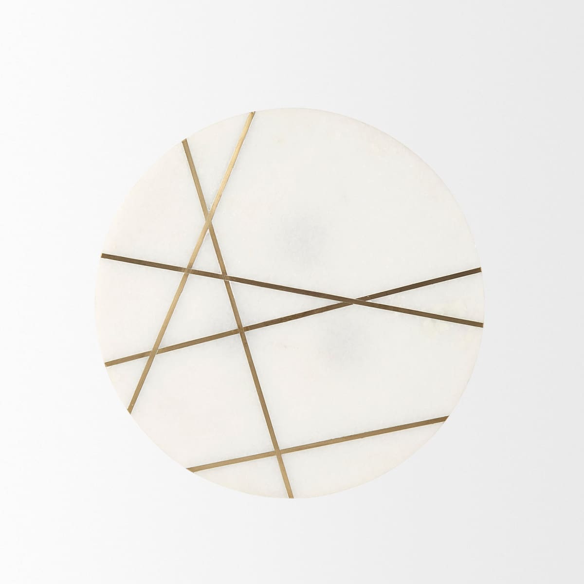 Vivienne Accent Table Series White Marble | Gold Metal | 19.0H - accent-tables