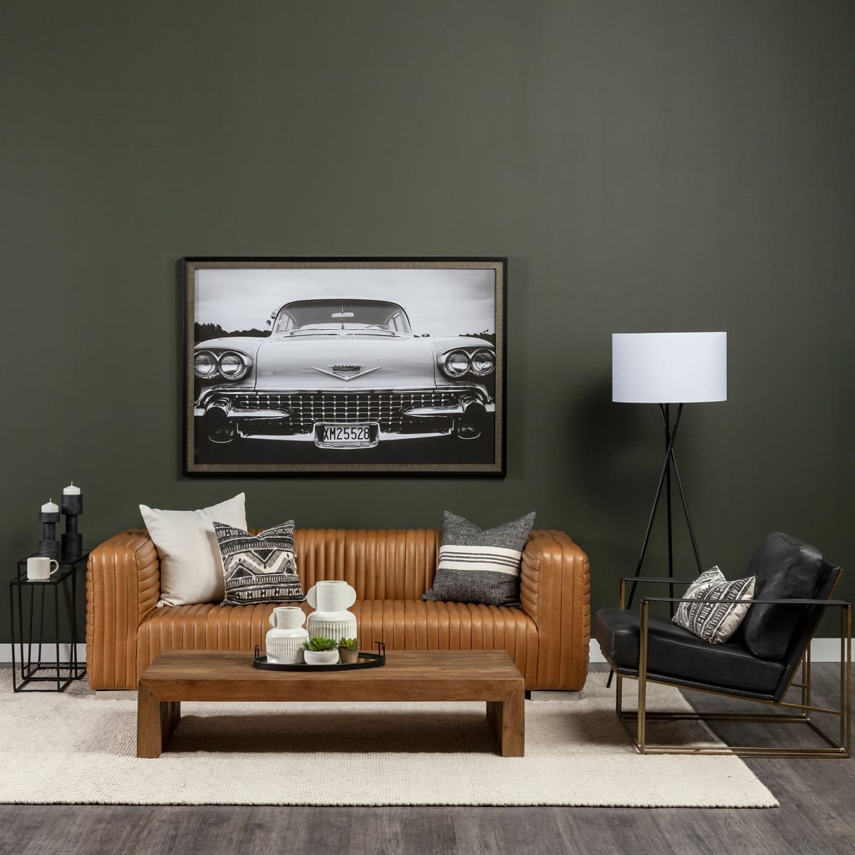 Watson Leather Accent Chair Black Leather | Gold Metal - accent-chairs