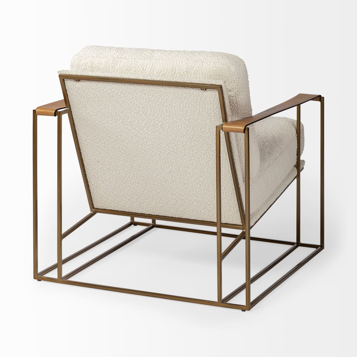 Watson Upholstered Accent Chair Cream Boucle | Gold Metal - accent-chairs